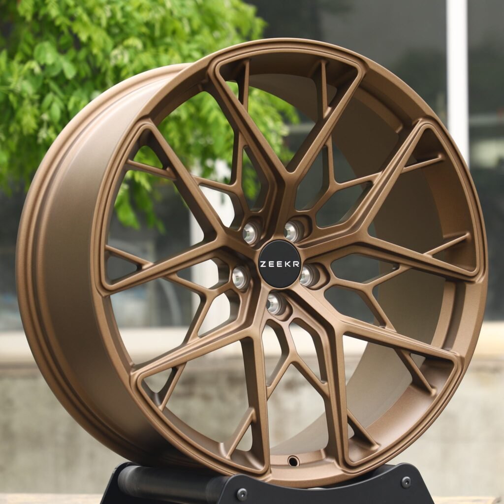 Zeekr 009 wheels – Matte Silver Cross-Spoke (Zeekr OEM-Style), angled view
