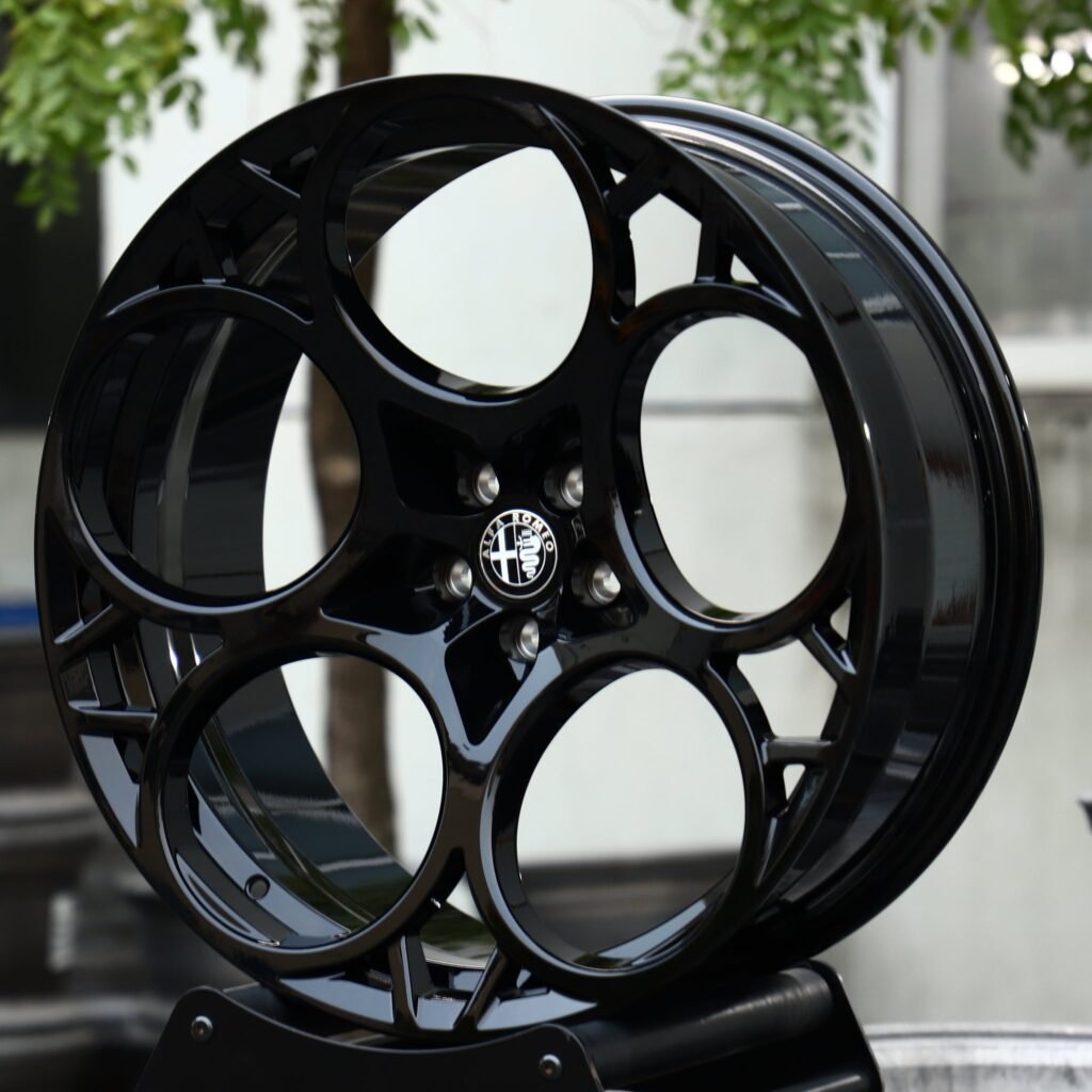 Alfa Romeo Stelvio wheels – Matte Silver Custom, angled view