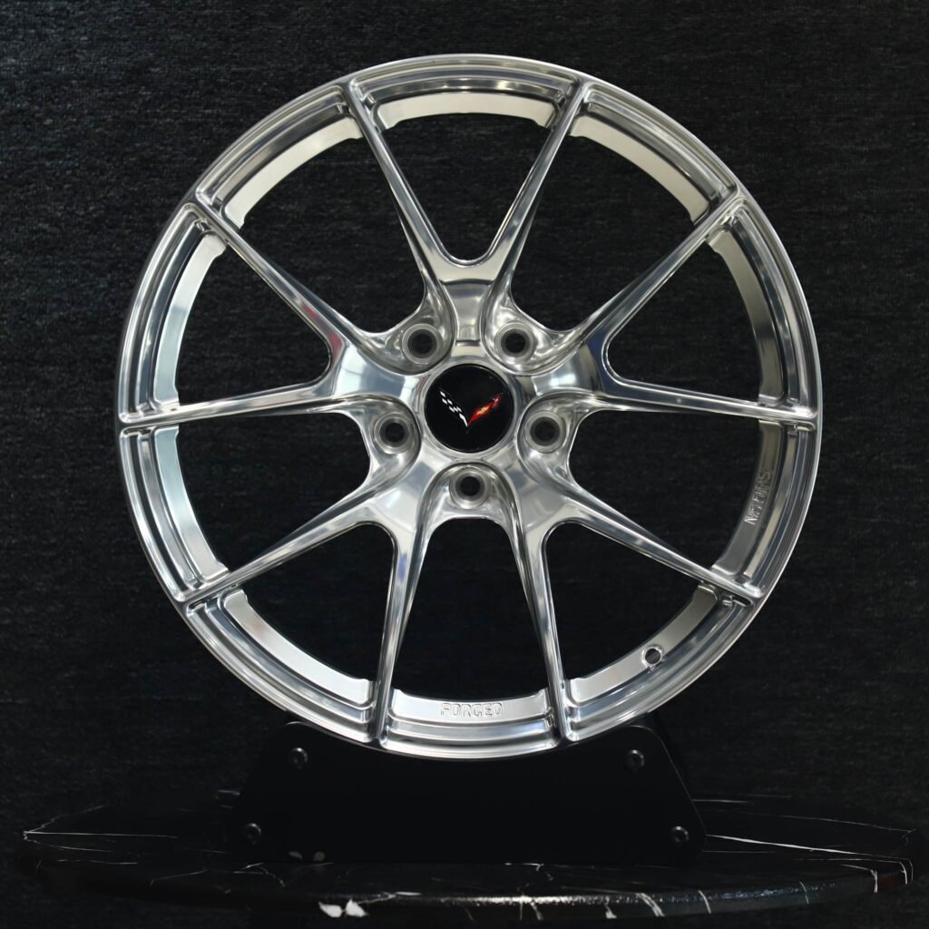 Toyota GR86 wheels – Matte Silver Custom, front view