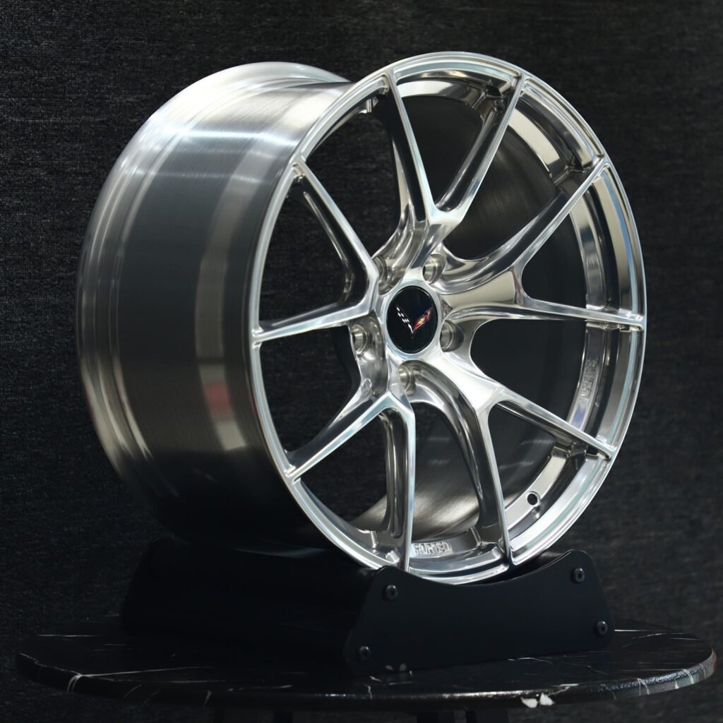 BMW 3 Series F30 wheels – Matte Silver Custom, angled view