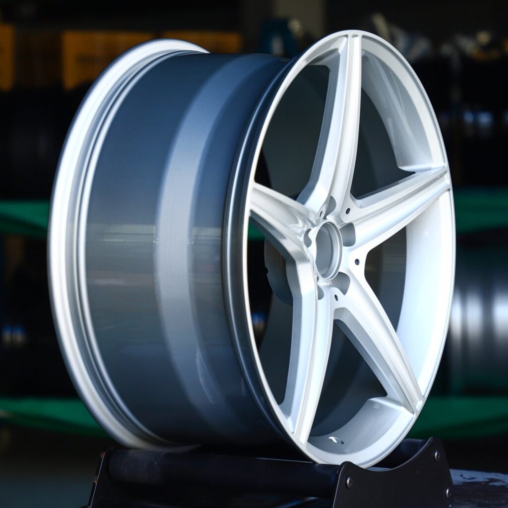 BMW M3 wheels – Matte Silver Custom, angled view