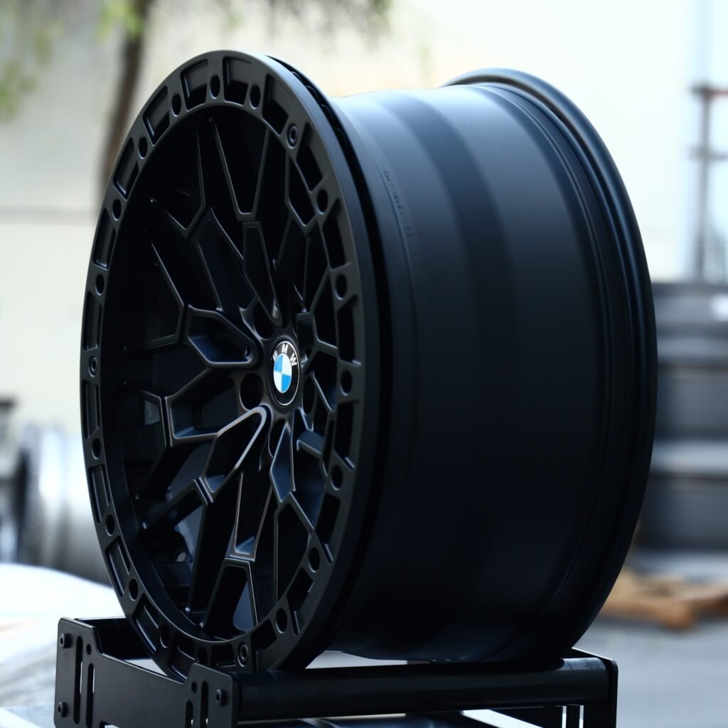5x120 wheels – Matte Silver Cut-Out Beadlock (BMW OEM-Style), side view