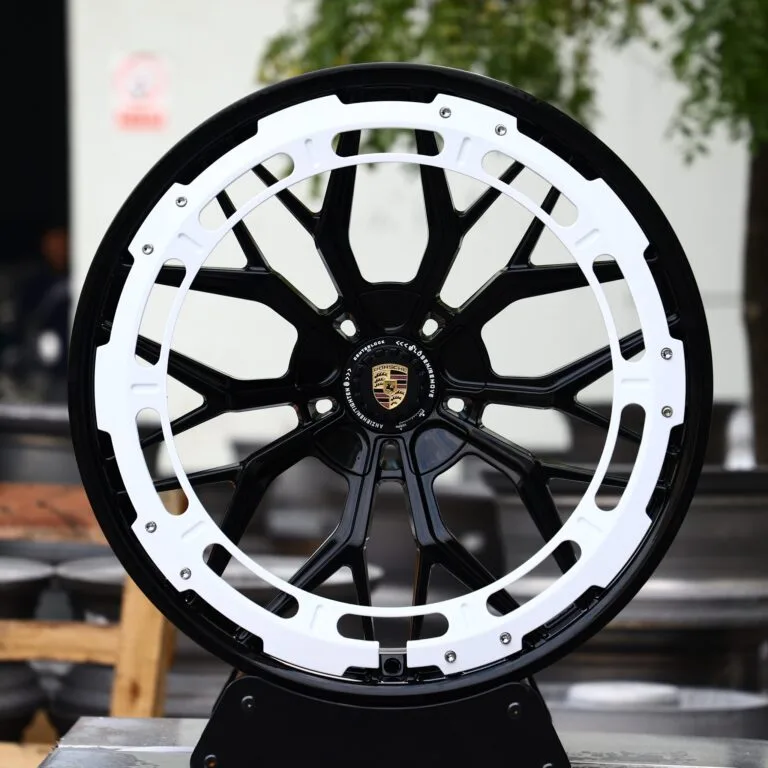 Porsche 911 wheels – Matte Silver Decorative Ring, front view