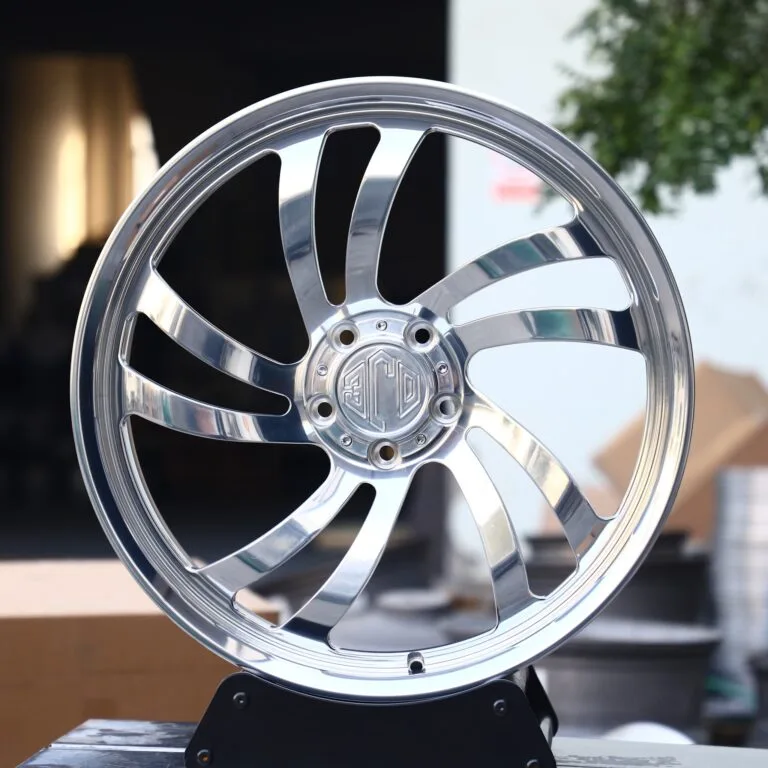Porsche 911 wheels – Matte Silver Deep Lip Directional Milled, front view