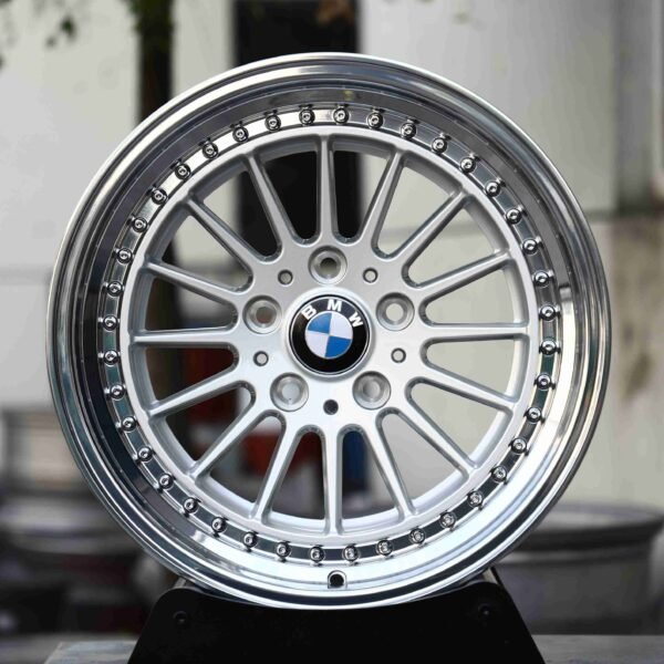 BMW M3 wheels – Matte Silver Deep Lip Riveted, front view