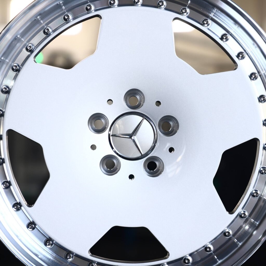 Mercedes-Benz C-Class W206 wheels – Matte Silver Deep Lip Riveted, lip and barrel detail