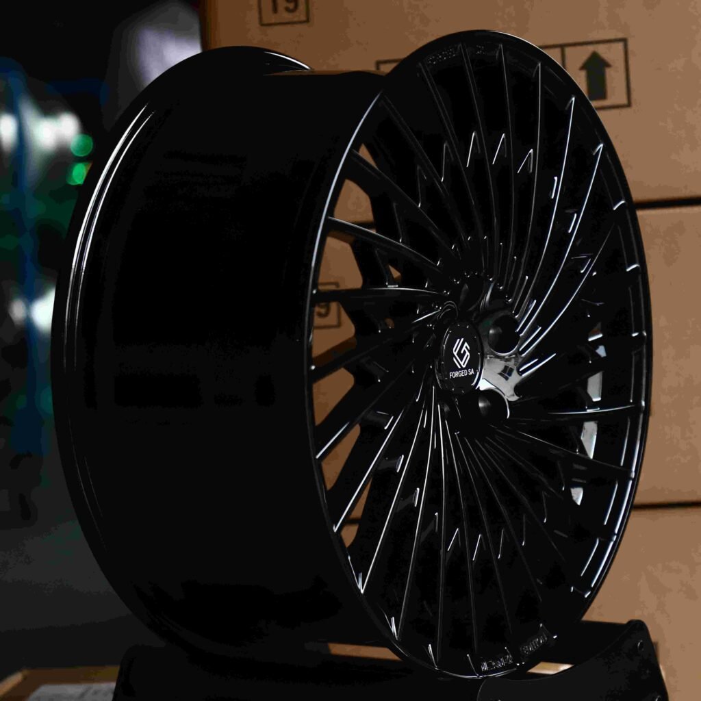 5x130 wheels – Matte Silver Directional Milled Cut-Out, side view