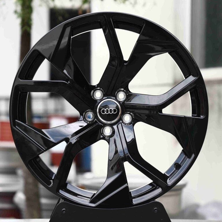 Audi A4 wheels – Matte Silver Directional Milled, front view