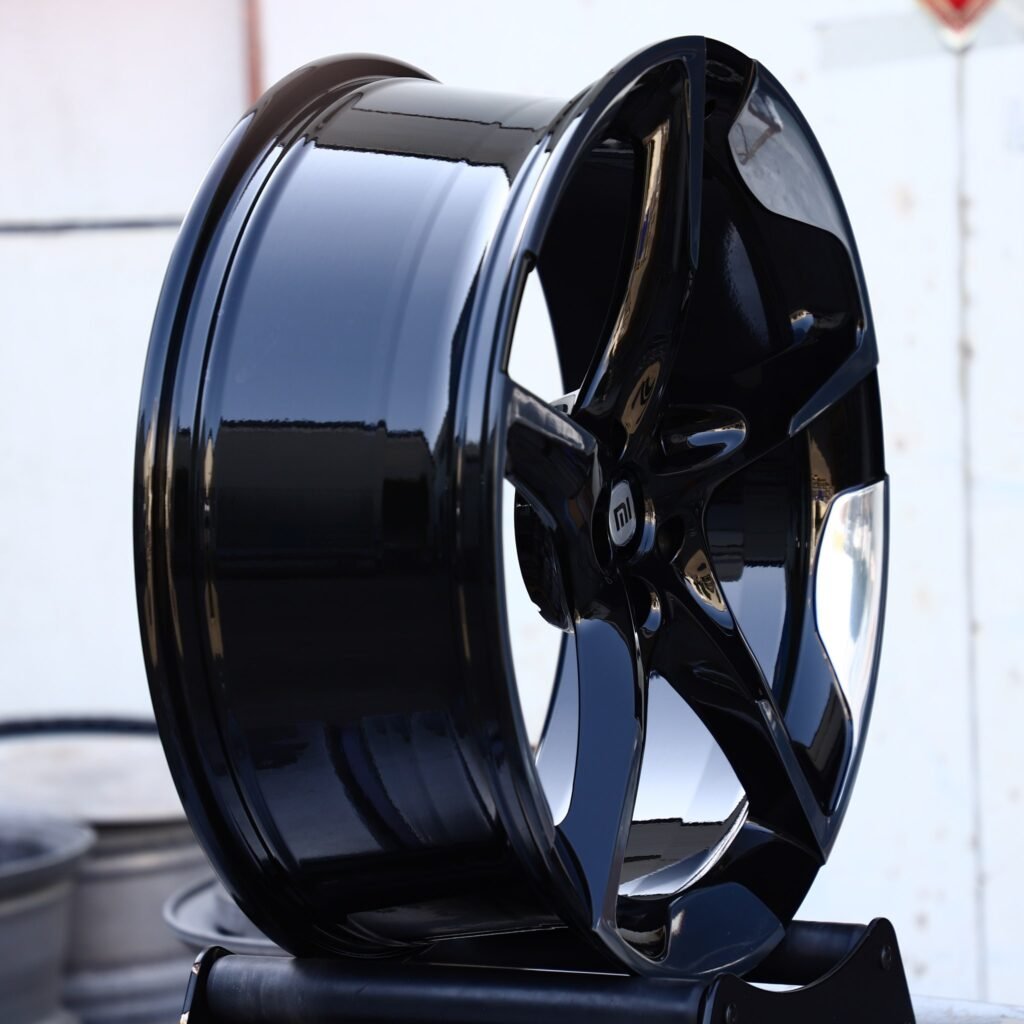 5x114.3 wheels – Matte Silver Directional Milled (Xiaomi OEM-Style), side view