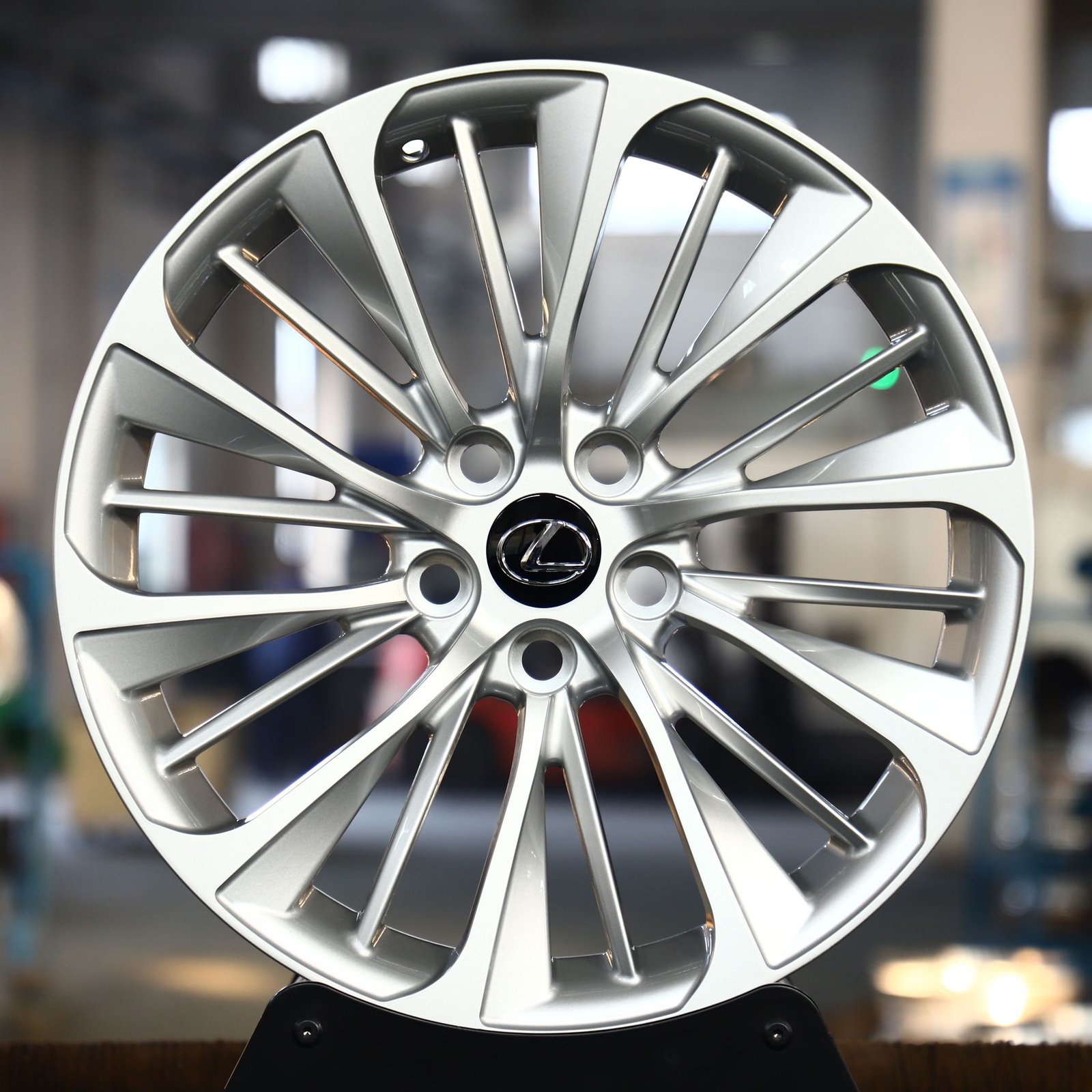 Lexus IS wheels – Matte Silver Directional Milled, front view