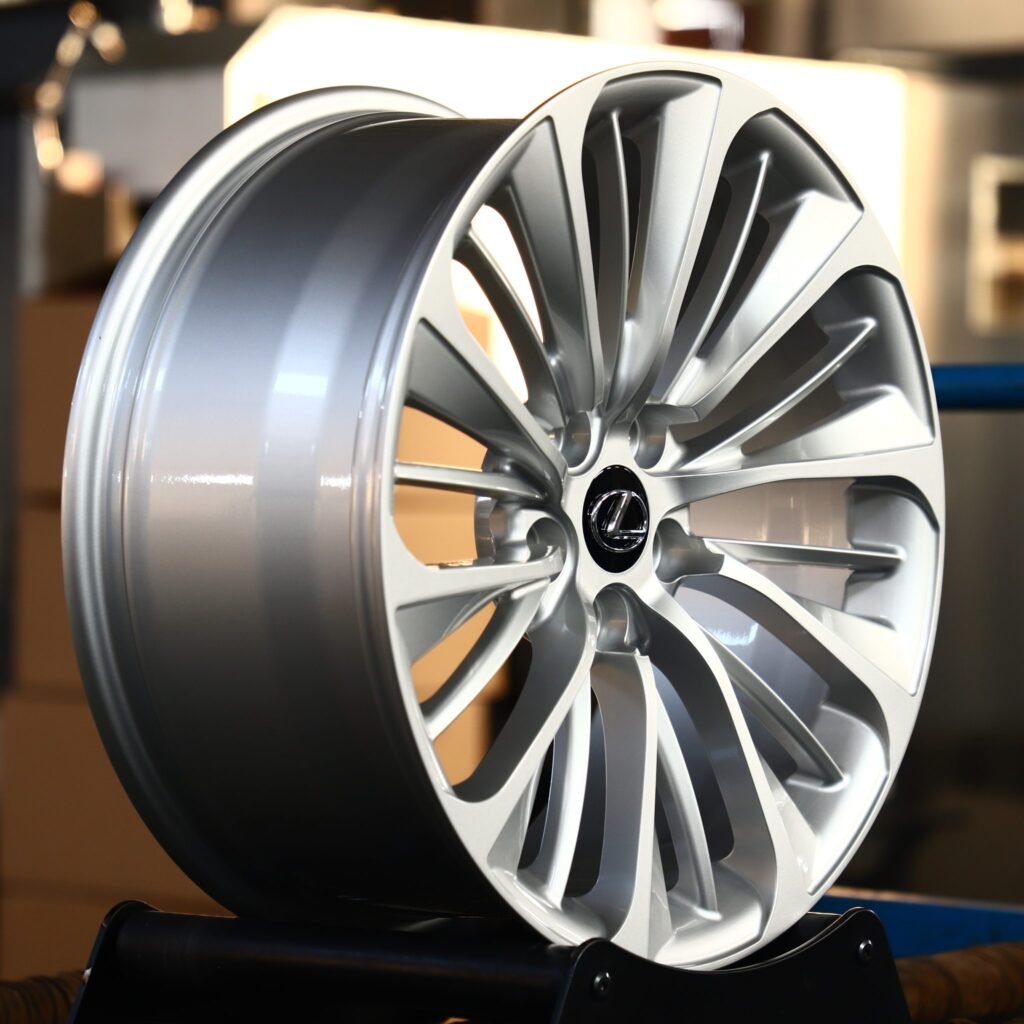 5x114.3 wheels – Matte Silver Directional Milled, side view