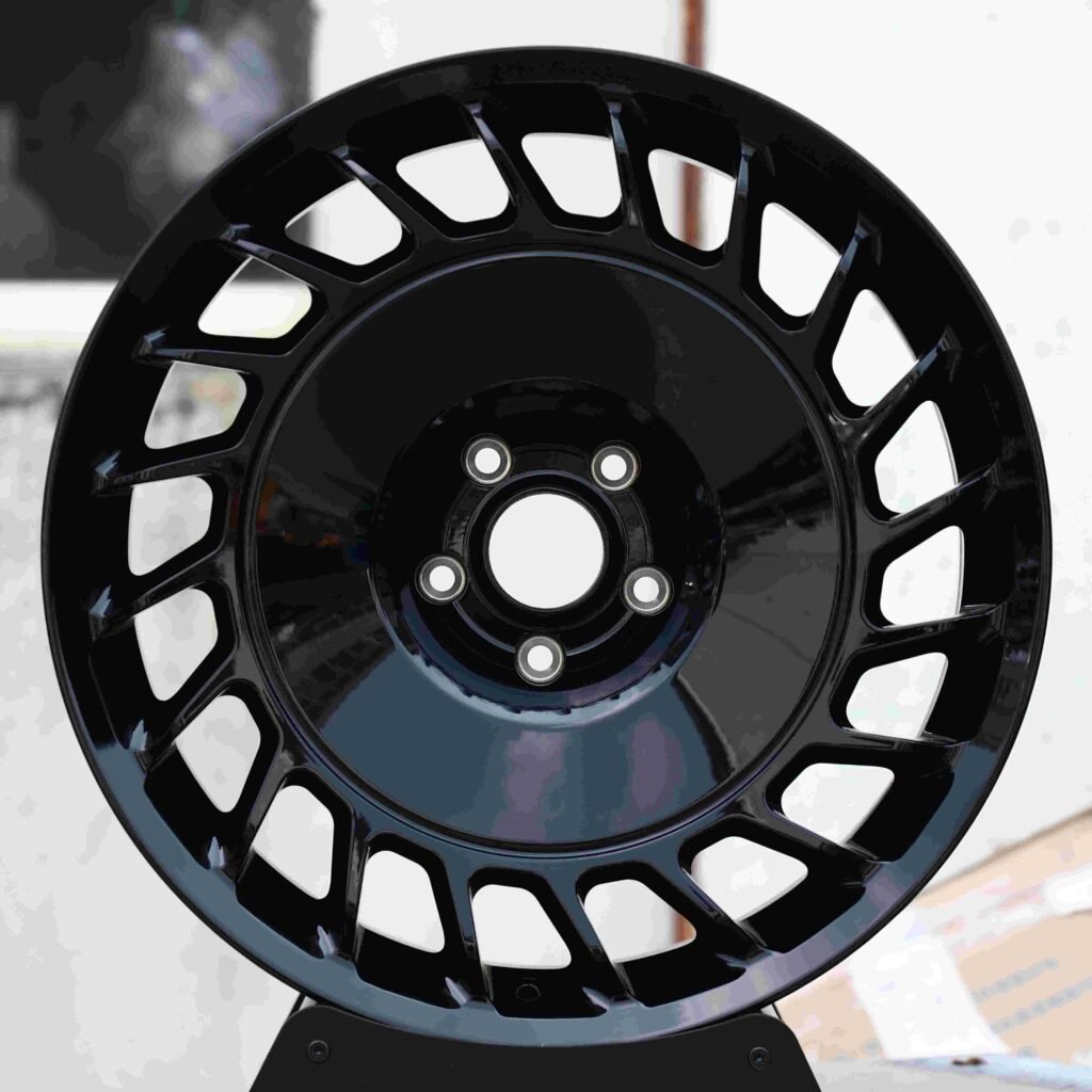 Porsche 911 wheels – Matte Silver Directional Milled, front view