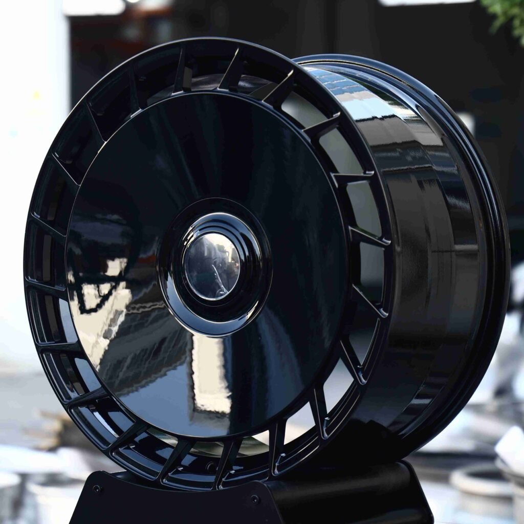 BMW M3 wheels – Matte Silver Directional Milled, angled view