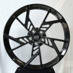 Porsche 911 / BMW M3 Forged Wheels – Gloss Black Twisted-Blade (5-Lug)
