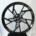 Porsche 911 / BMW M3 Forged Wheels – Gloss Black Twisted-Blade (5-Lug)