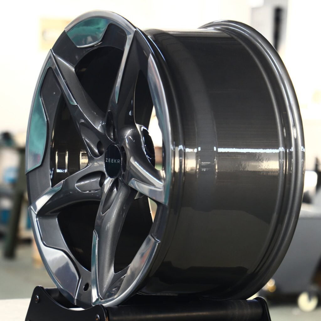 5x108 wheels – Matte Silver Directional Milled, side view