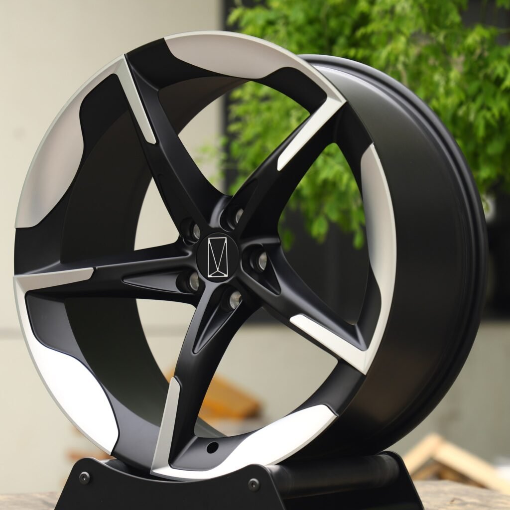 5x108 wheels – Matte Silver Directional Milled, side view