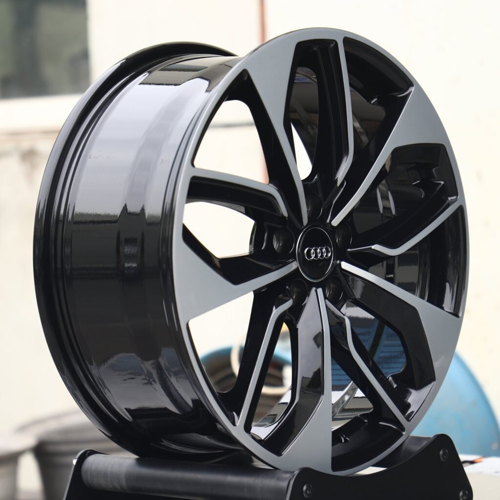 Audi RS3 8Y wheels – Matte Silver Directional Milled Machined Face, lip and barrel detail