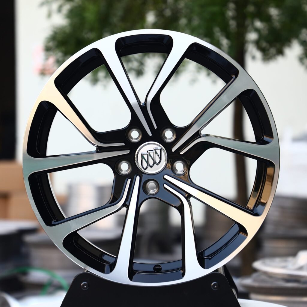 Buick Regal wheels – Matte Silver Directional Milled Machined Face, front view