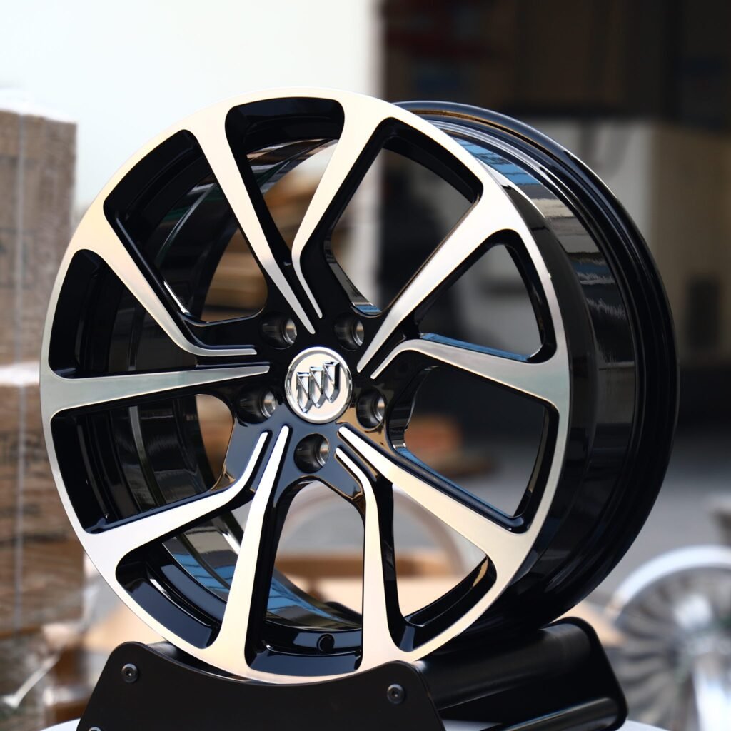 Buick LaCrosse wheels – Matte Silver Directional Milled Machined Face, angled view