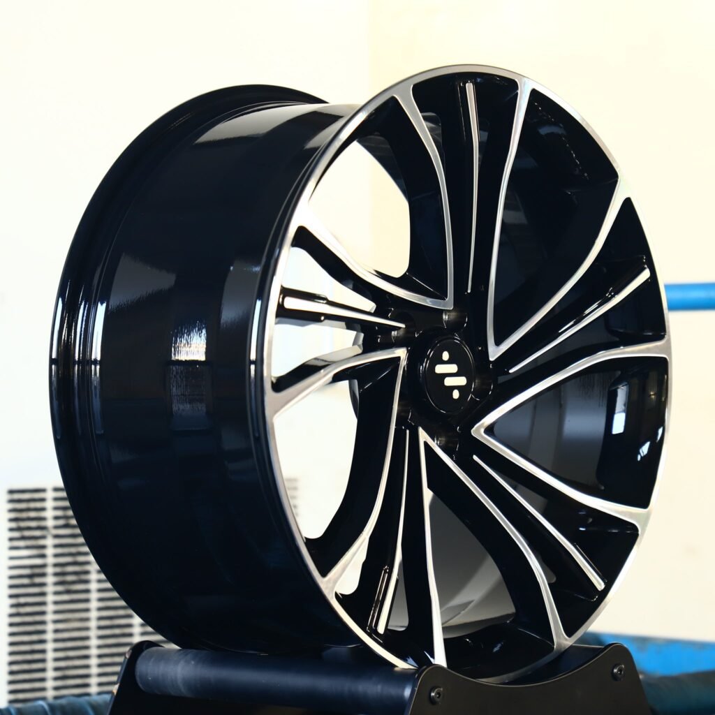 IM LS7 wheels – Matte Silver Directional Milled Machined Face, angled view