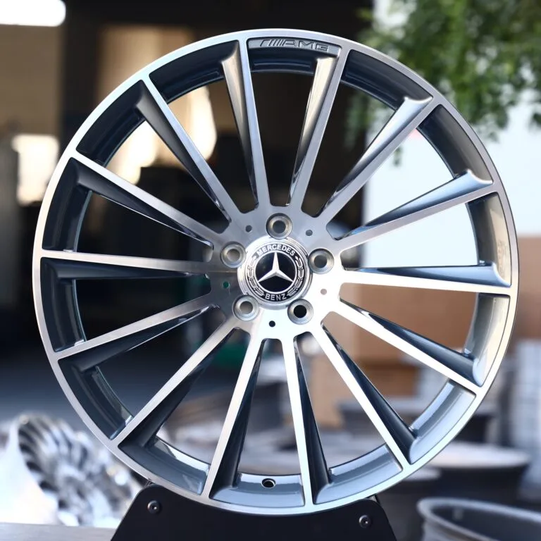 Mercedes-Benz E-Class W213 wheels – Matte Silver Directional Milled Machined Face (Mercedes-Benz OEM-Style), front view