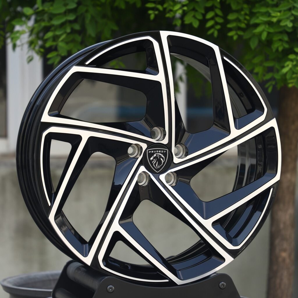 Volkswagen Passat wheels – Matte Silver Directional Milled Machined Face, angled view