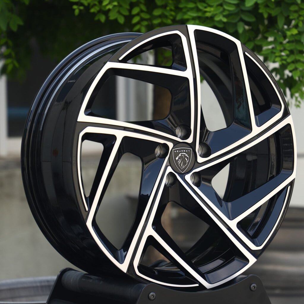 5x108 wheels – Matte Silver Directional Milled Machined Face, side view