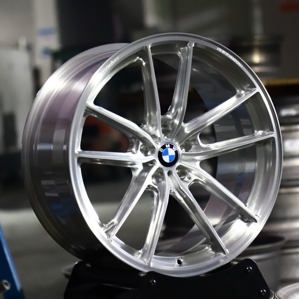 BMW M4 G82 wheels – Matte Silver Double 5-Spoke (BMW OEM-Style), angled view