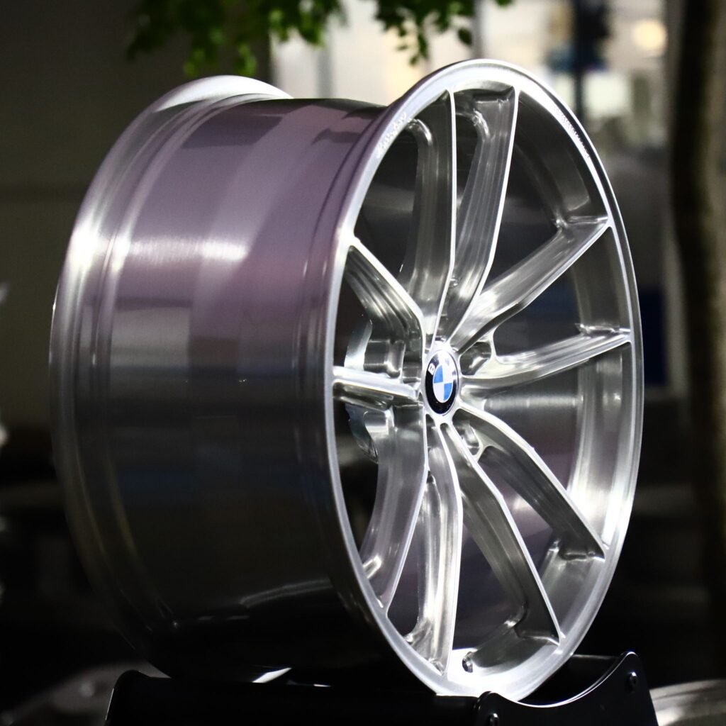 5x112 wheels – Matte Silver Double 5-Spoke (BMW OEM-Style), side view