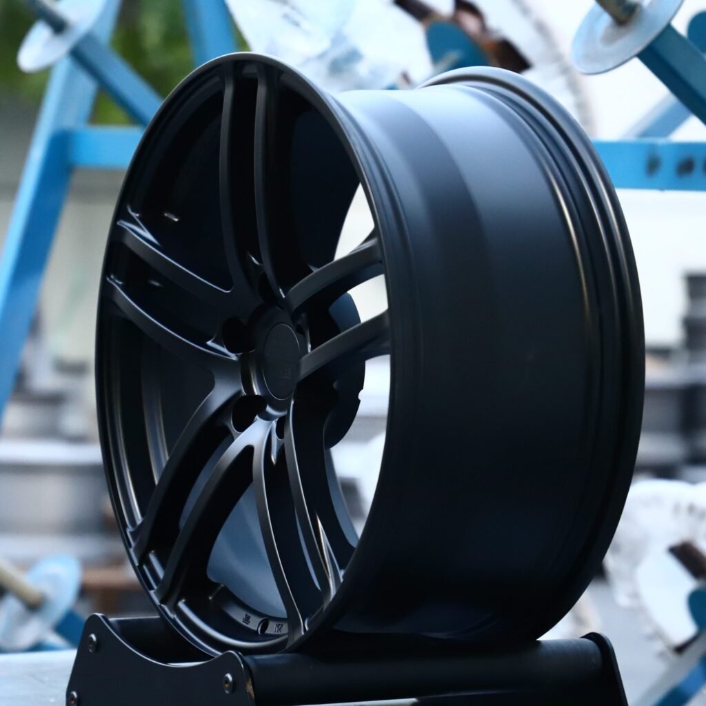 5x114.3 wheels – Matte Silver Double 5-Spoke, side view