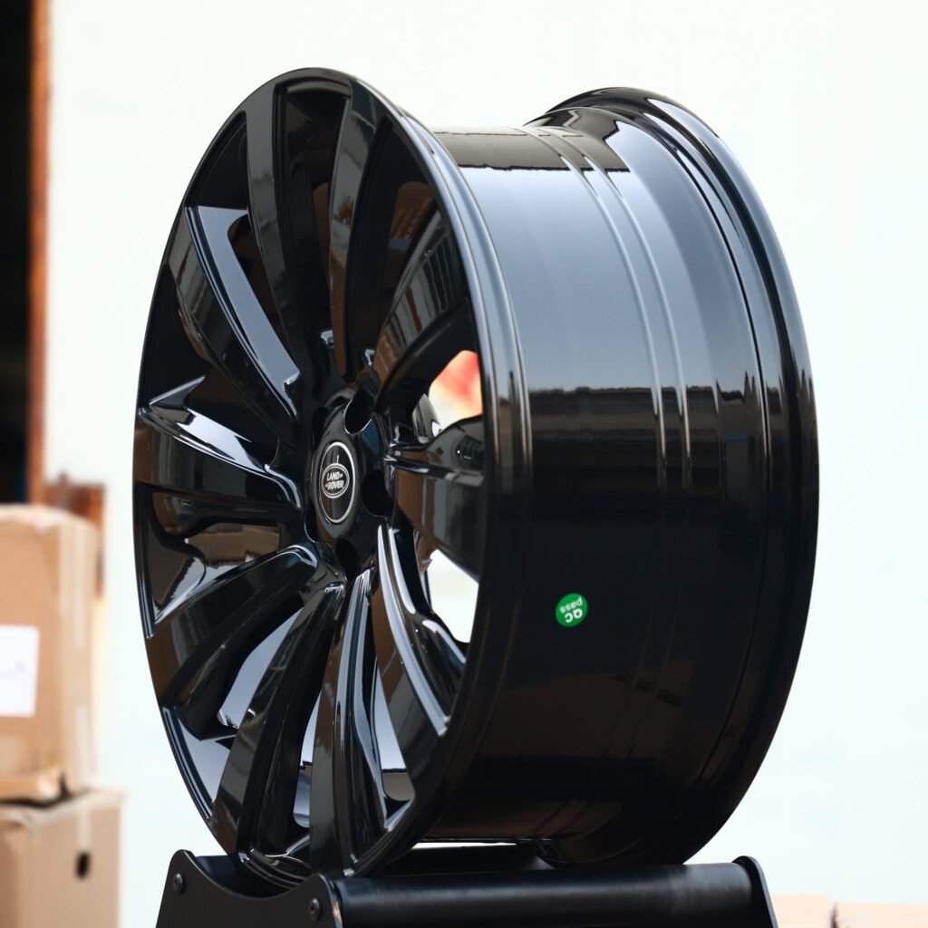 5x120 wheels – Matte Silver Fan Spoke Directional Milled, side view