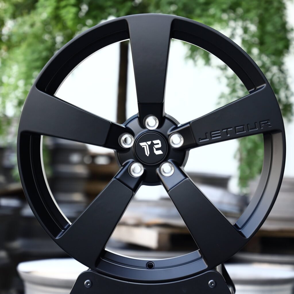 Toyota Camry wheels – Matte Silver Fan Spoke, front view