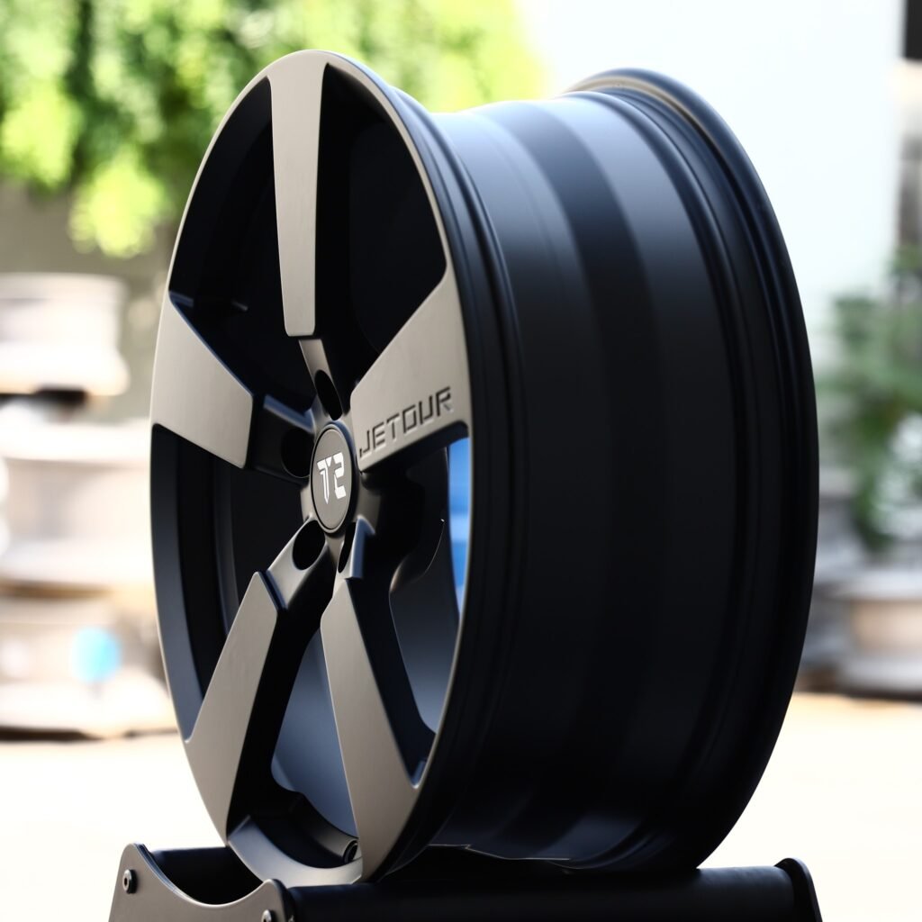Volkswagen Passat wheels – Matte Silver Fan Spoke, angled view