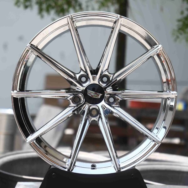 Cadillac CT5 wheels – Matte Silver, front view
