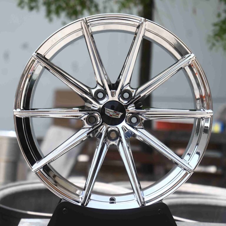Cadillac CT5 wheels – Matte Silver, front view