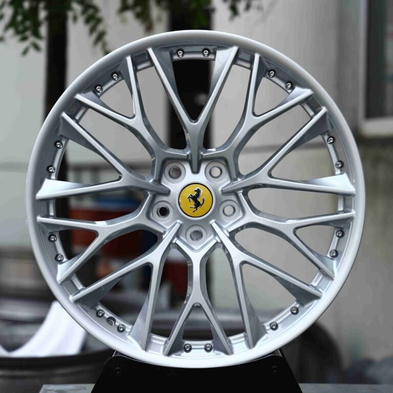 Ferrari 488 wheels – Matte Silver, front view