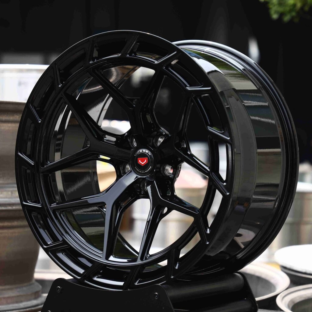 BMW M3 wheels – Matte Silver (Vossen-Style), angled view