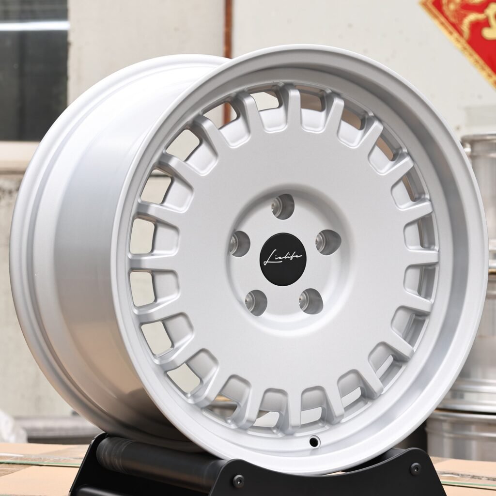 5x112 wheels – Matte Silver Full-Face, side view