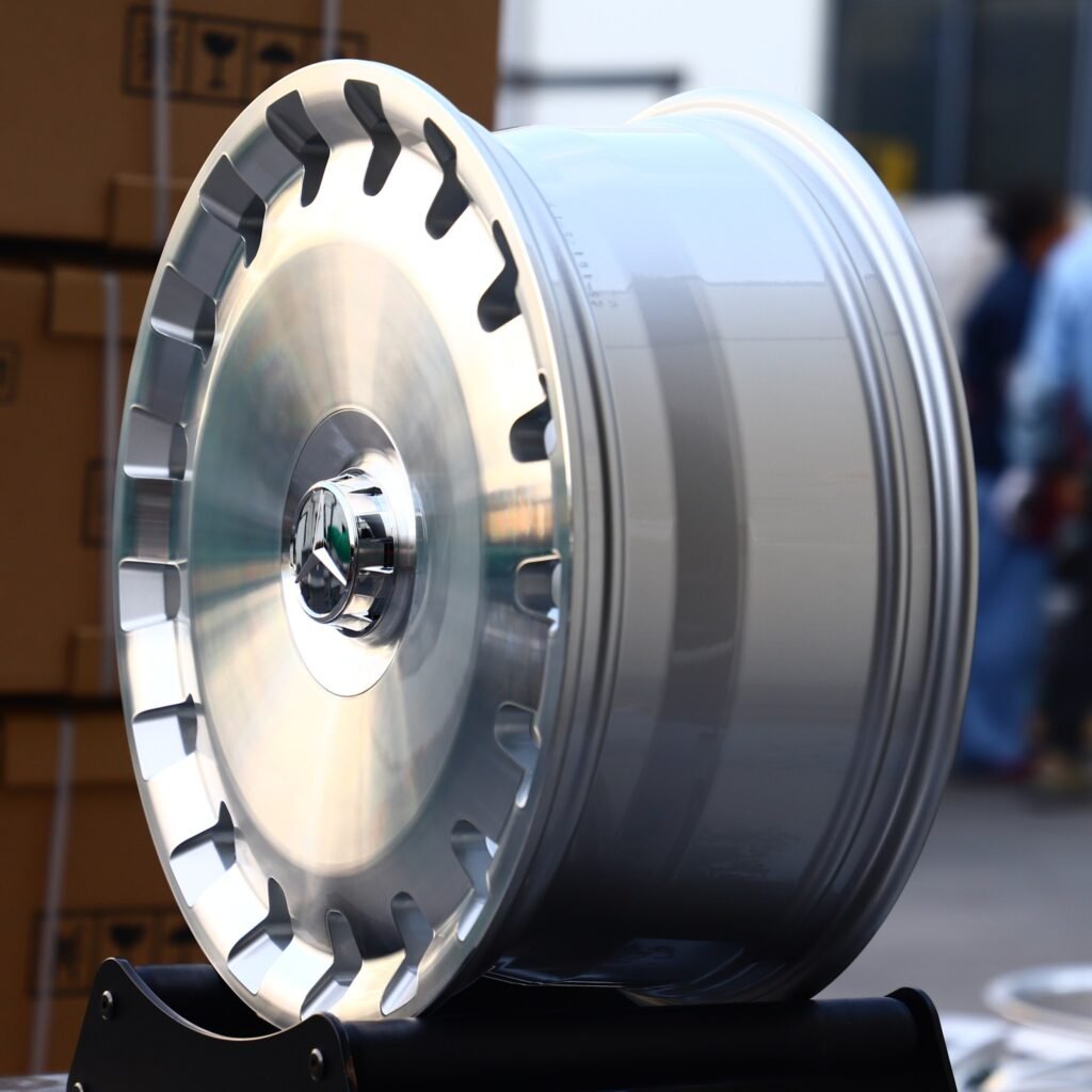 5x112 wheels – Matte Silver Full-Face, side view