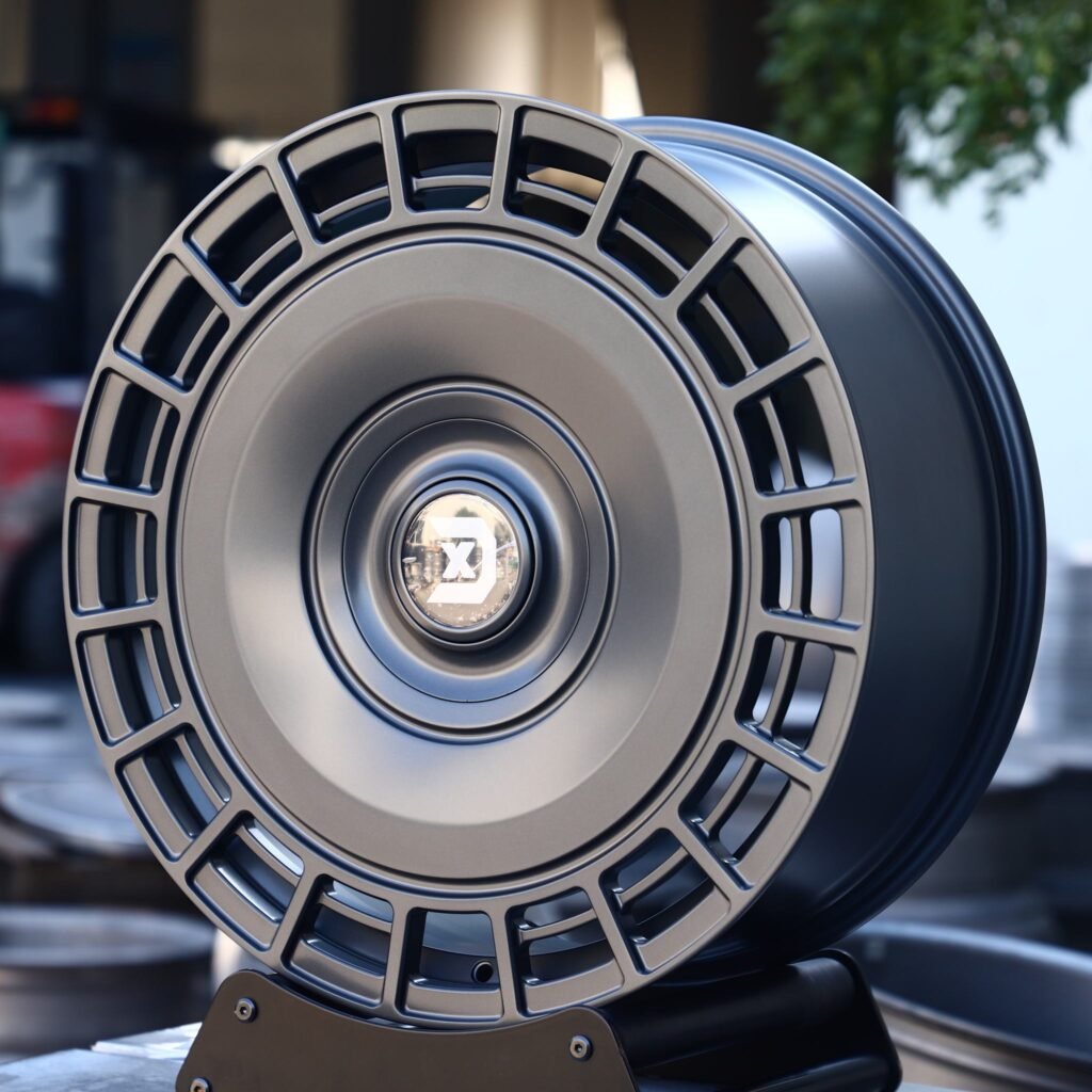 BMW M3 wheels – Matte Silver Full-Face, angled view