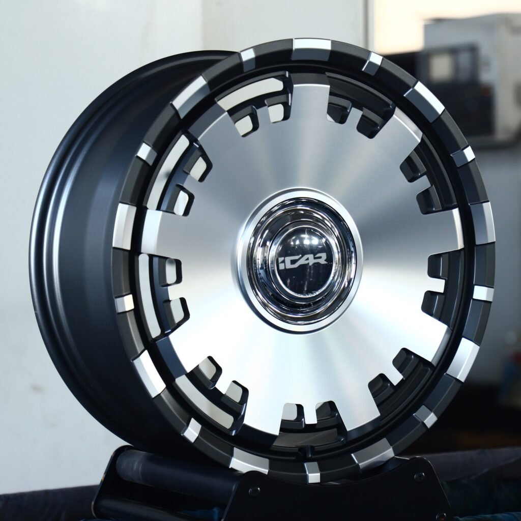 iCar 03 wheels – Matte Silver Full-Face (iCar OEM-Style), angled view