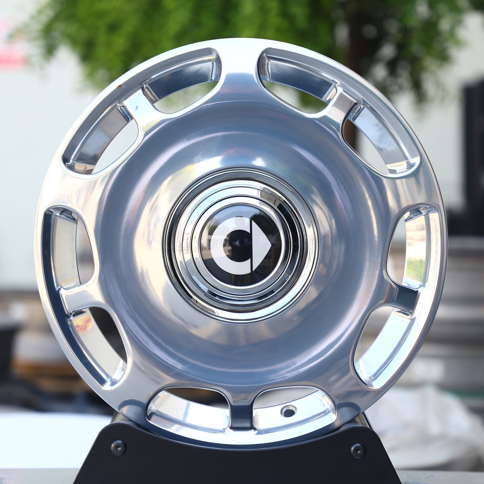 Smart 1 wheels – Matte Silver Full-Face (Smart OEM-Style), front view