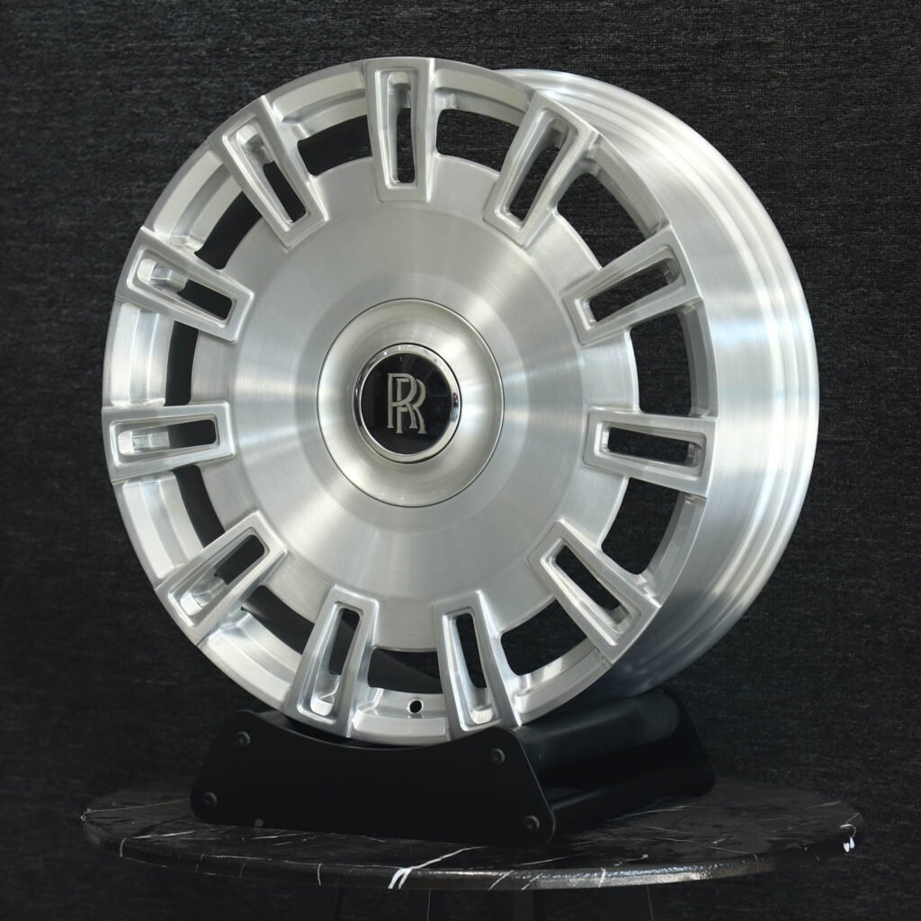 5x112 wheels – Matte Silver Full-Face, side view