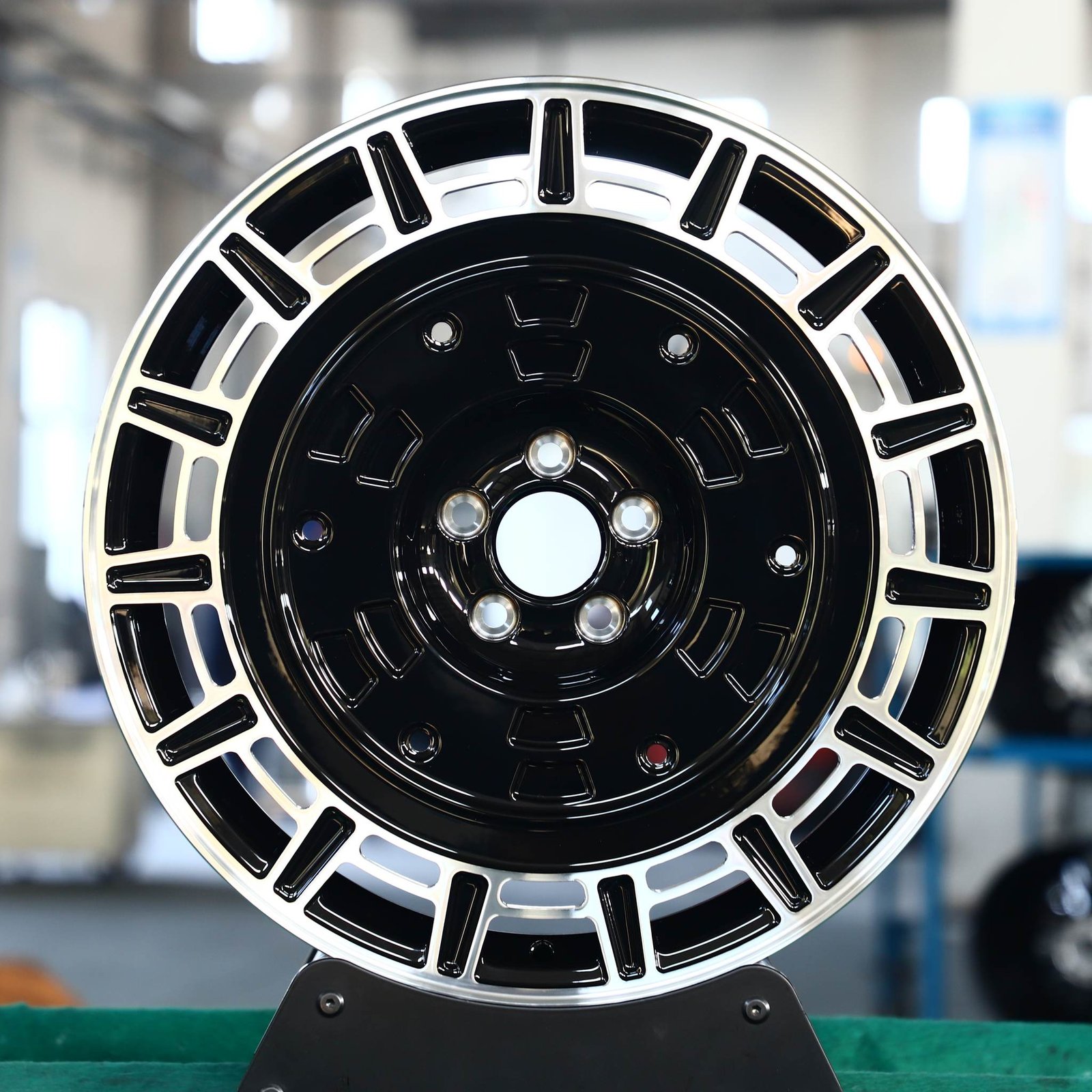Porsche 911 wheels – Matte Silver Full-Face Machined Face, front view