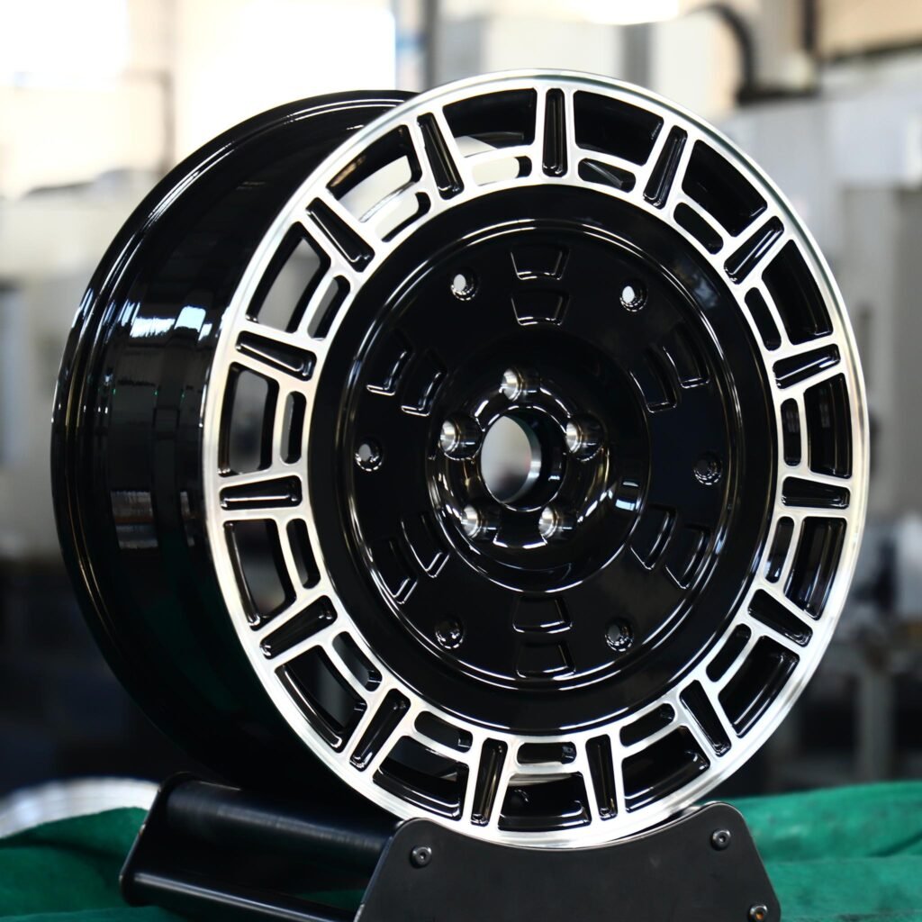 BMW M3 wheels – Matte Silver Full-Face Machined Face, angled view