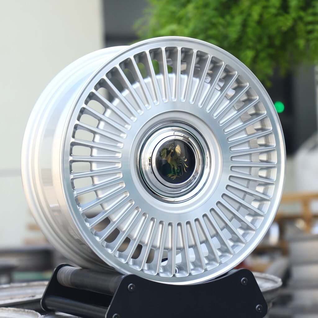 5x130 wheels – Matte Silver Full-Face Multi-Spoke, side view