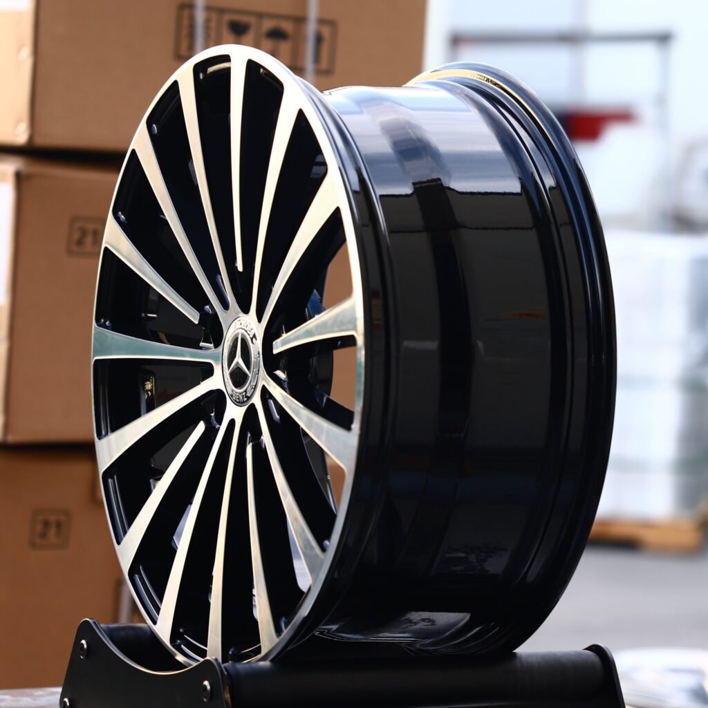 5x112 wheels – Matte Silver Machined Face, side view