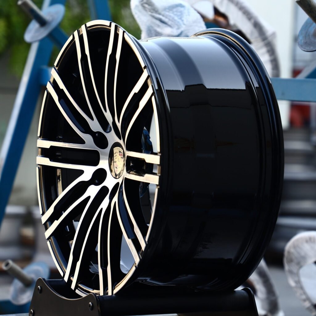 5x130 wheels – Matte Silver Machined Face, side view