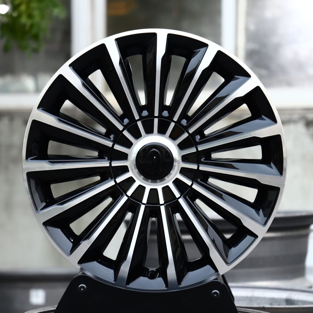 Porsche 911 wheels – Matte Silver Multi-Spoke Directional Milled Machined Face, front view